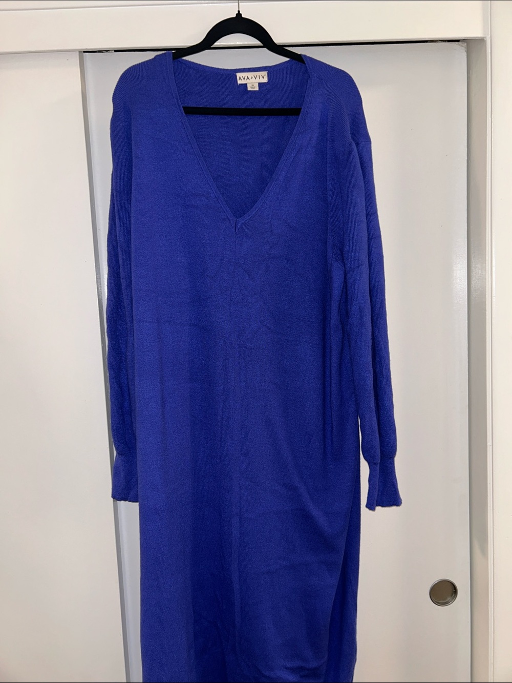 Ava & Viv Cobalt V-Neck Knit Dress